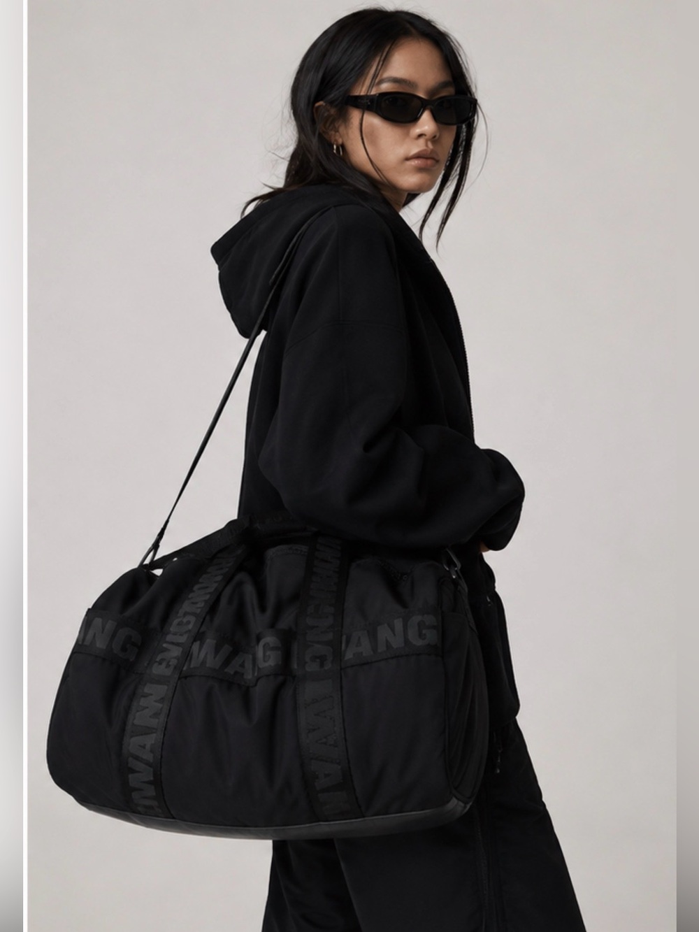 Alexander Wang Large Black  Dylan  Nylon Weekender Duffle Gym Travel Bag women’s